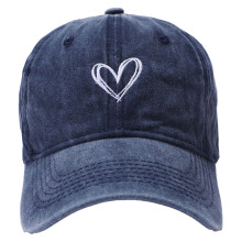 Baseballcaps med justerbar trykknapp, buet andenebbcaps Mykt bomullsstoff Lett denim Vintagevasket design for utendørssport og hverdagsbruk