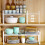 Multifunctional Storage Shelves for Kitchen Cabinet Organization, Countertop Shelf Organizer with Expandable Frame for Pantry Bathroom Use, Stackable 2