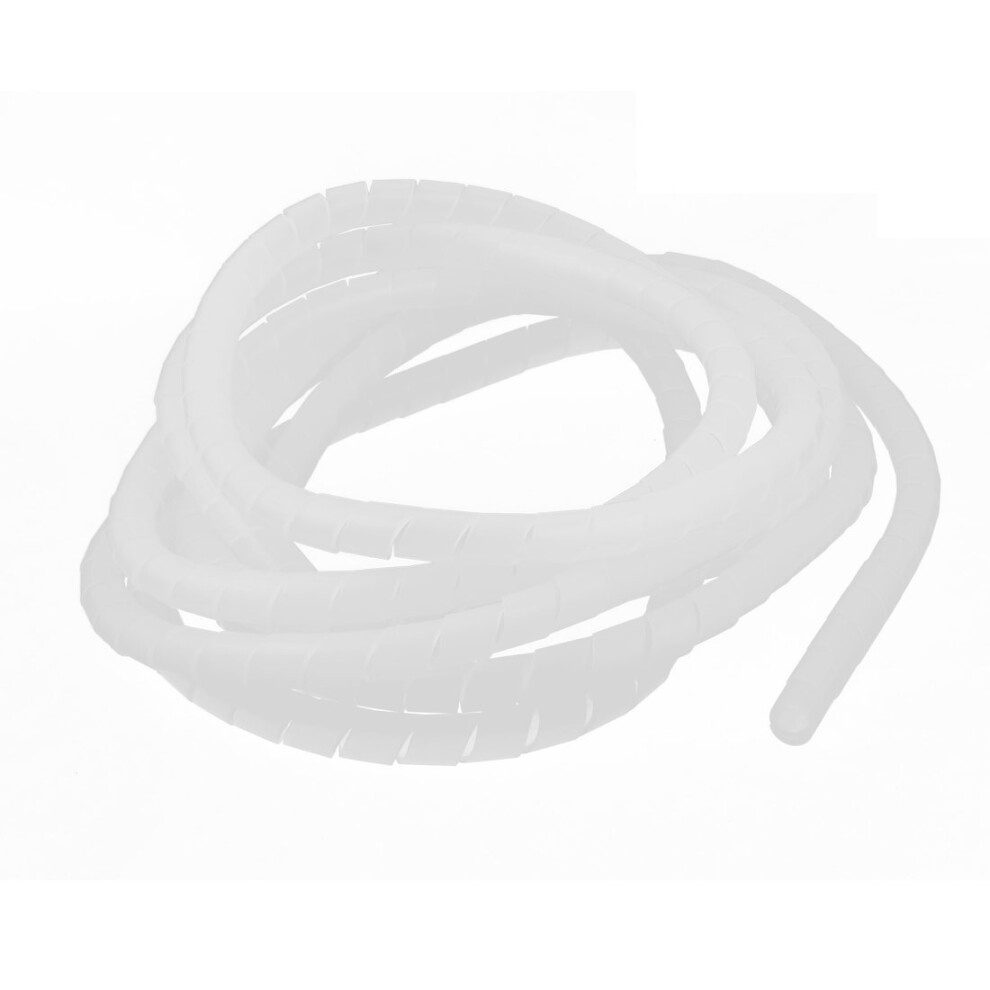White Spiral Cable Management Sleeve 3.4M Polyethylene Wrap 11Mm Diameter Wire Organizer 9044945720709