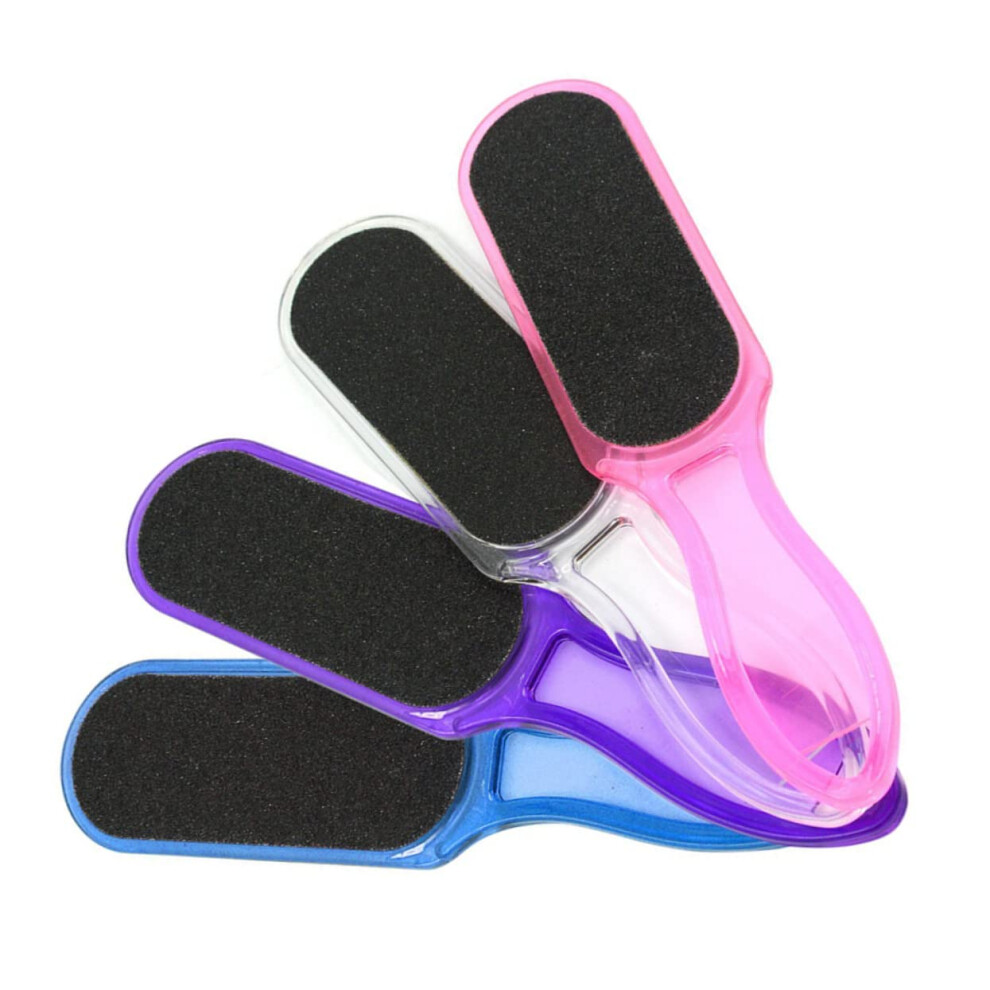 4pcs DoubleSided Foot File Pedicure Callus Remover with Coarse to Fine Smoothing Grip Random Color