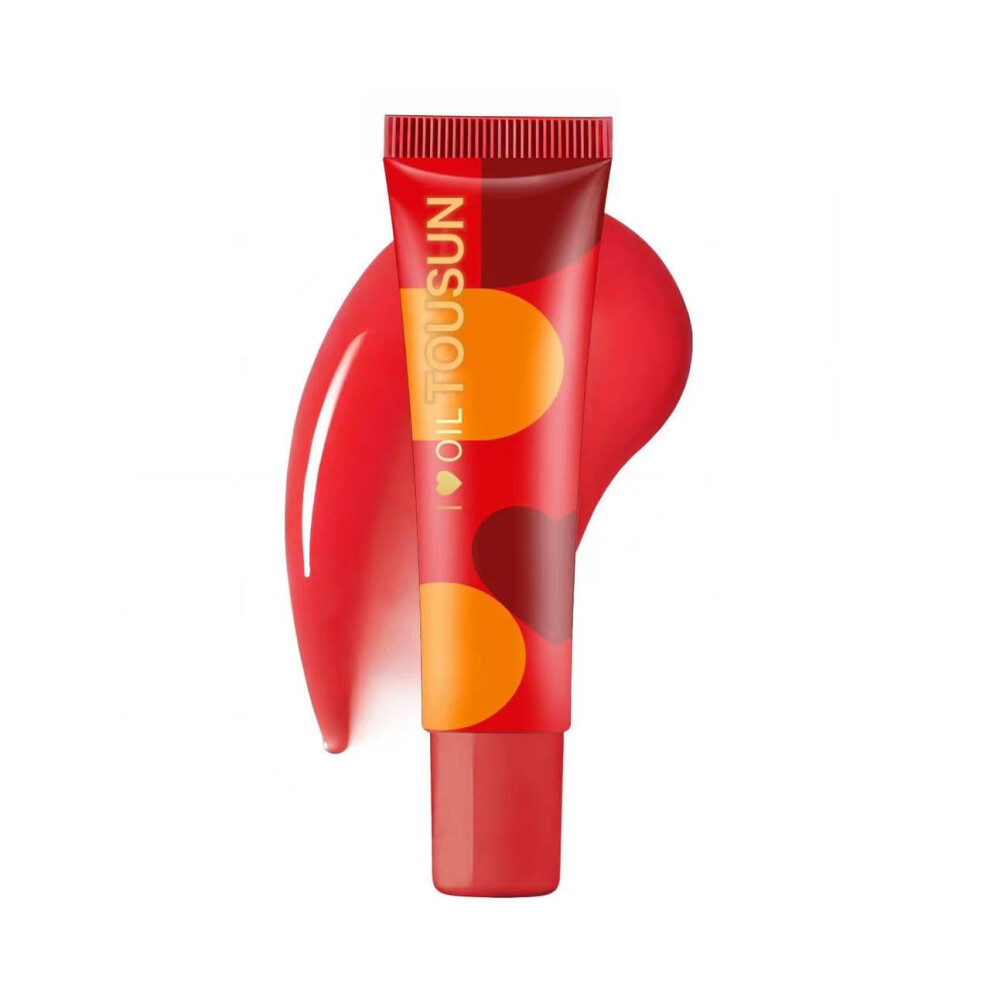 Lip Plumping Gloss with Peptides, Deep Hydration Lip Treatment, Long Lasting Red Orange 1PC