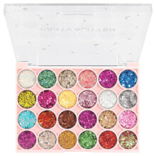 24 Colors Glitter Eyeshadow Palette with Neon Metallic Shimmer, Waterproof Longwear Eye Makeup
