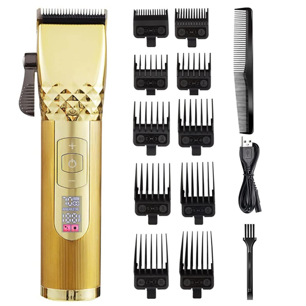Hair Clippers for Men Gold, Professional Barber Clippers Cordless with Adjustable RPM and USB Charging