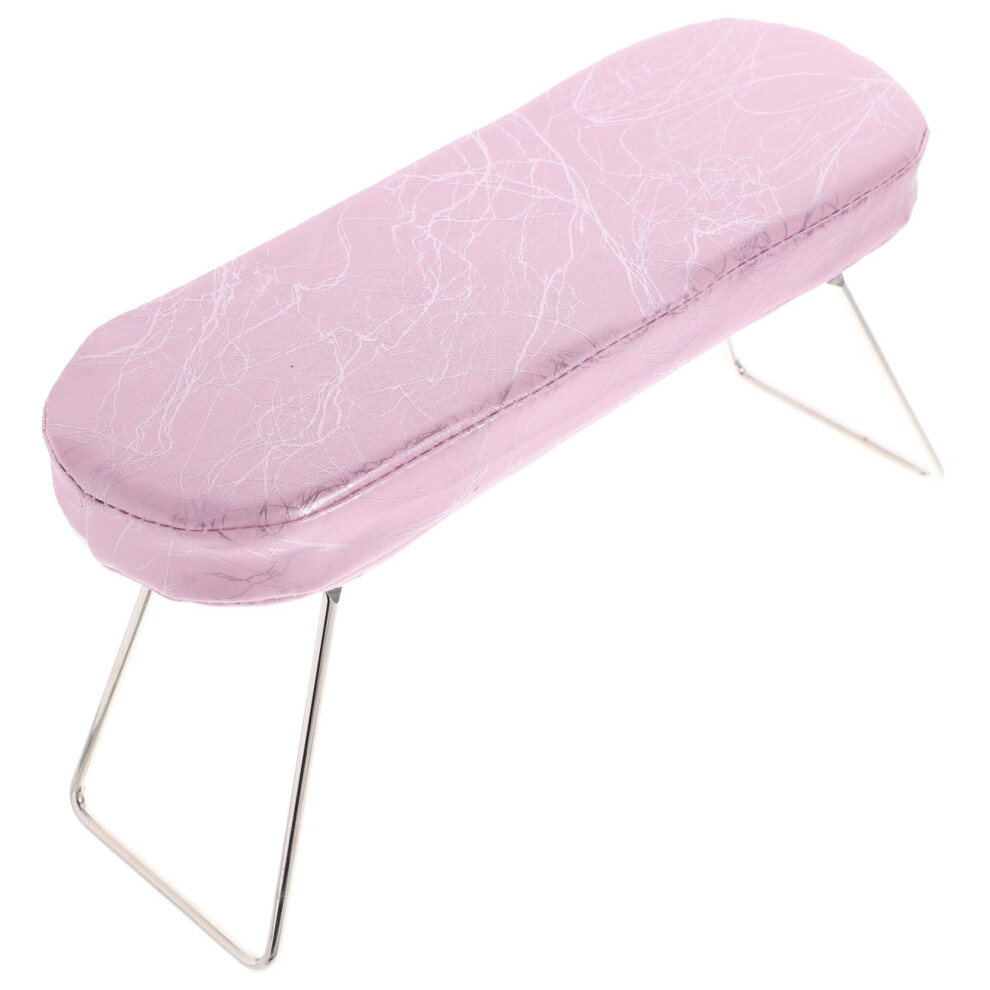 Pink Nail Arm Rest With Comfortable Wrist Support, Easyclean Leather Manicure Hand Pillow For Salon And Home
