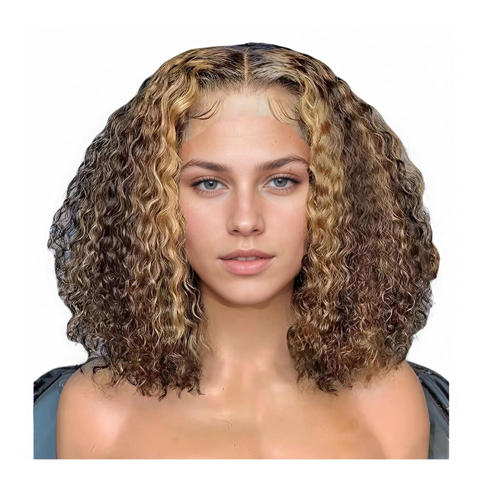 24 Inch Dark Brown Curly Lace Front Wig for Women, Realistic Hairline, Synthetic Low Maintenance