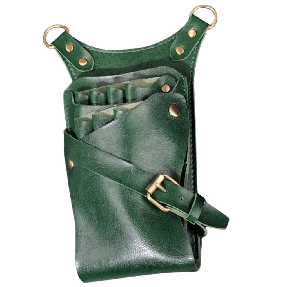 Hair Stylist Tool Bag Pu Leather Barber Waist Bag With Multislot Organizer For Scissors And Combs 9450606989055