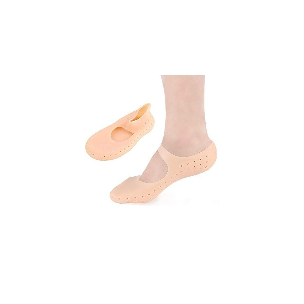 Moisturizing Heel  Socks with Silicone Cushion for Dry Cracked Feet, Breathable Foot Care