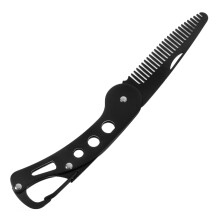 Stainless Steel Folding Beard Comb for Men with Smooth Glide Teeth and Pocket Travel Design