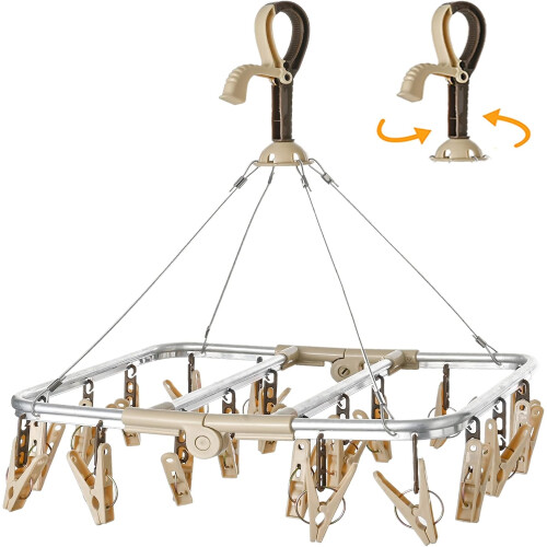 Efficient Laundry Management Tool, Foldable Clip Hangers with Adjustable Hook, Non-Slip Design for Reliable Grip, Space-Saving Construction for