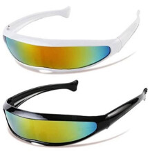 Occhiali da sole cyberpunk con visiera e rivestimento a specchio, design avvolgente ciclope con protezione UV400 per gli appassionati di occhiali da