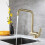 Elegant Kitchen Faucet with Space-Saving Folding Design, Solid Brass Construction for Durability, Lead-Free Approved Ensuring Safe Water Usage for 3
