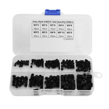 Multipurpose Set Screws, High Quality 12.9 Grade Alloy Steel Hex Socket Head Grub Screw Assortment for Wide Range Applications, 240pcs 10 Various
