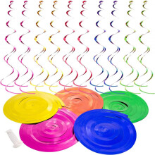 Aggiungi un tocco di glamour al tuo evento con 30 decorazioni in lamina lucida multicolore, spirali da appendere perfette per decorazioni a soffitto