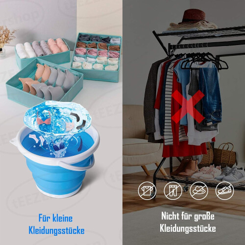 Durable Silicone Portable Washer with Ultrasonic Cleaning, Space Saving through Foldable Design (USB Powered) 2