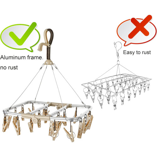 Efficient Laundry Management Tool, Foldable Clip Hangers with Adjustable Hook, Non-Slip Design for Reliable Grip, Space-Saving Construction for 2