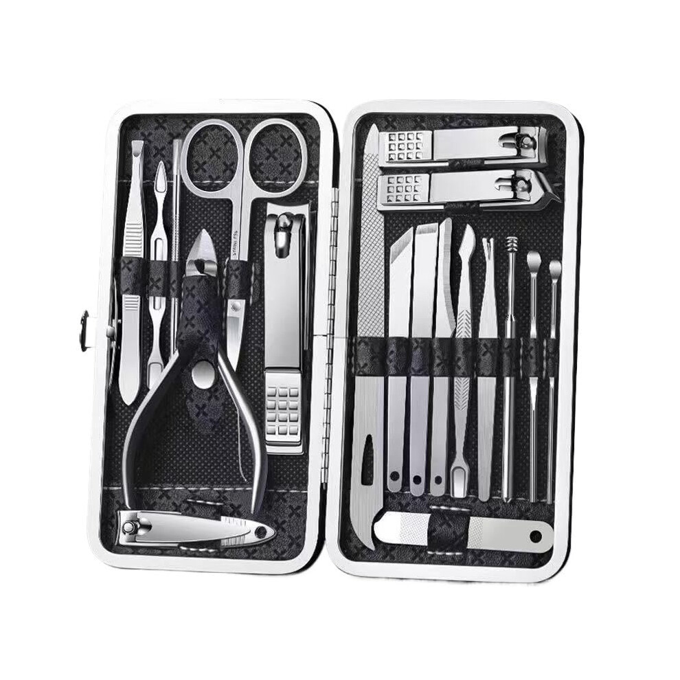 Professional Manicure Set with Stainless Steel Nail Clippers, AllinOne Grooming Kit for Travel