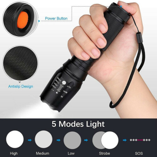 Τακτικοί φακοί 10000Lumens, συμπαγής και ανθεκτική κατασκευή από κράμα αλουμινίου 1