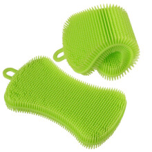Health Silicone Sponge Dish Brush for Kitchen, Non Scratch Non Smell Reusable Cleaning Multipurpose Easy Cleaning Heat Resistant Dishwasher Safe