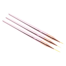 3pcs Rose Gold Plated Precision Tip Nail Art Pen Set for Professional Nail Art Drawing