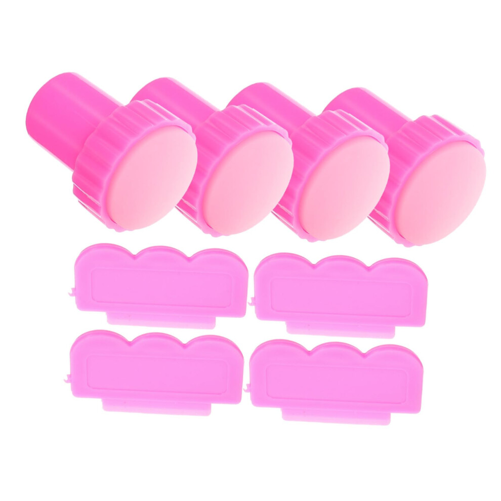 Clear French Tip Nail Stamper Kit with Silicone Scraper for Precise Nail Art Designs