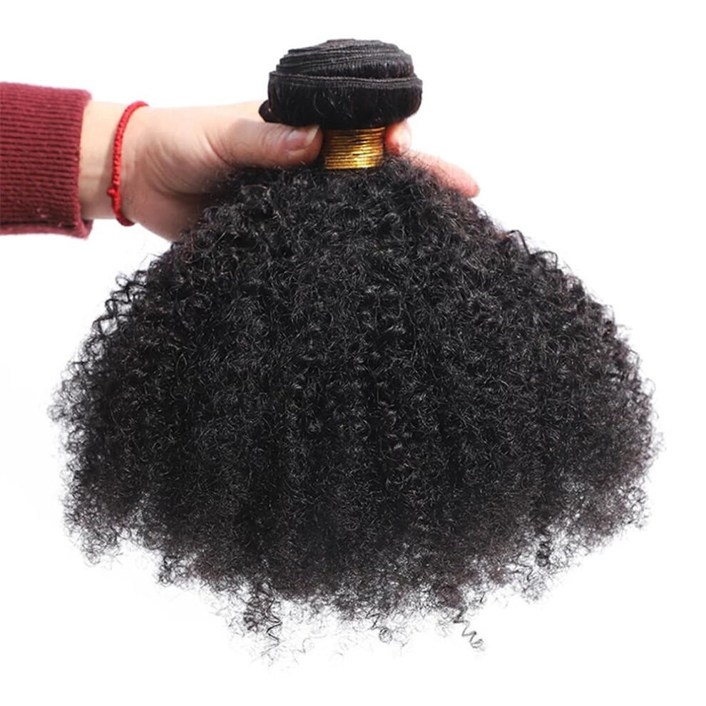 Unisex Black 26 Inch Afro Kinky Curly Human Hair Wig For Women Natural 1B 8A Grade Full Volume