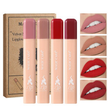 Matte Lipstick Set B, Hydrating Velvet Finish, Long Lasting Vivid Color, Compact Matchstick Design