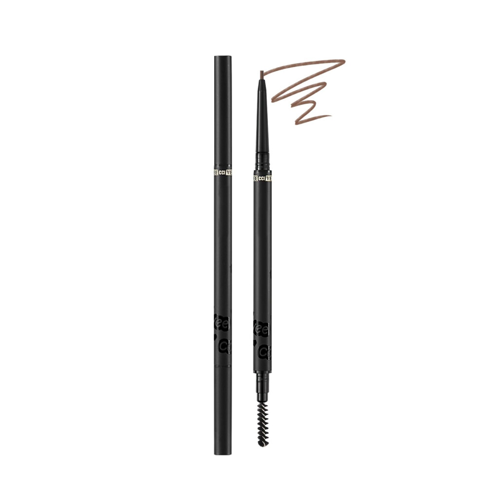 Brown Waterproof Eyebrow Pencil With Ultrafine Precision Tip And Dual Brush For Natural Brow Makeup