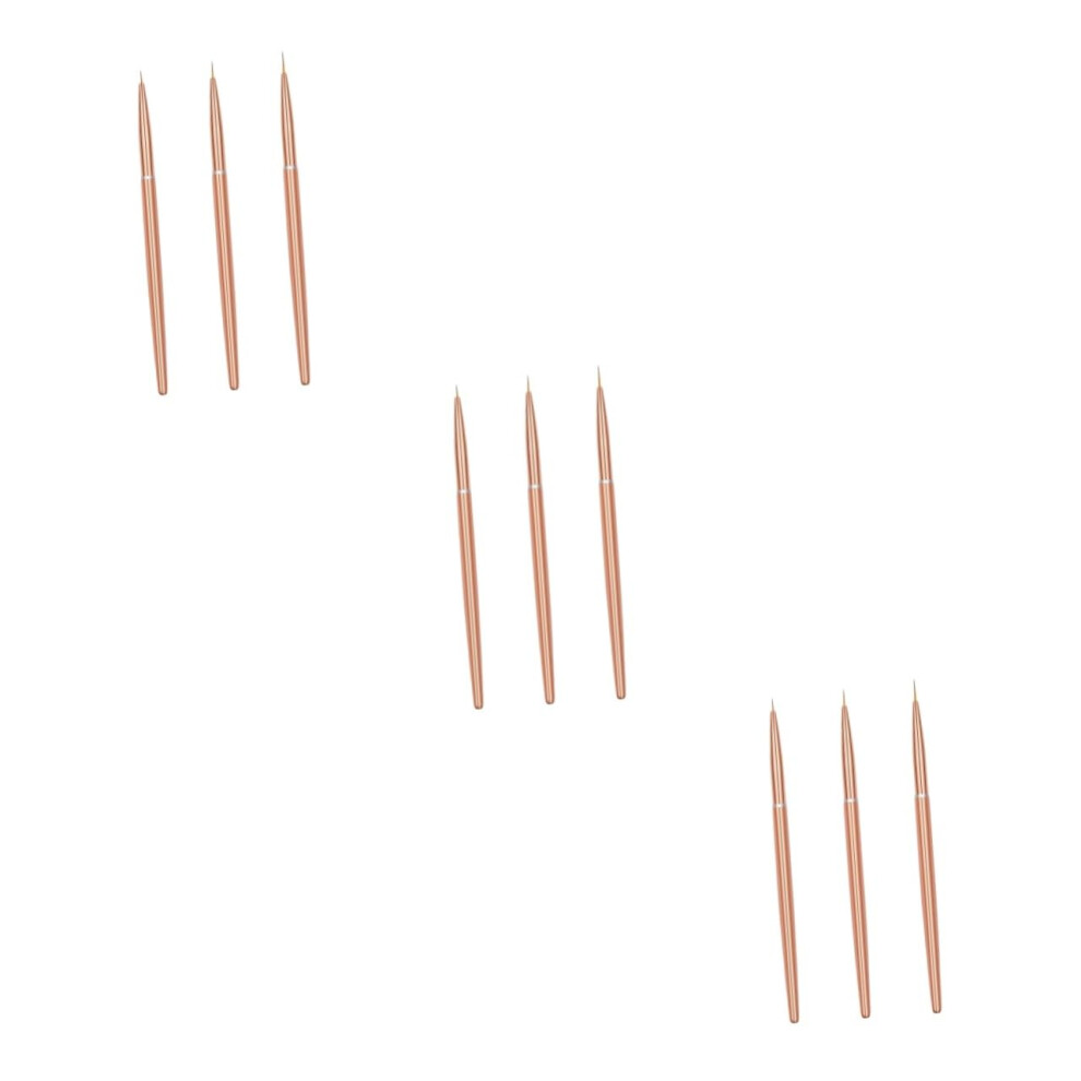VINTORKY 9pcs Professional Nail Art Liner Brush Set for Precise Line Control and Salon Manicure