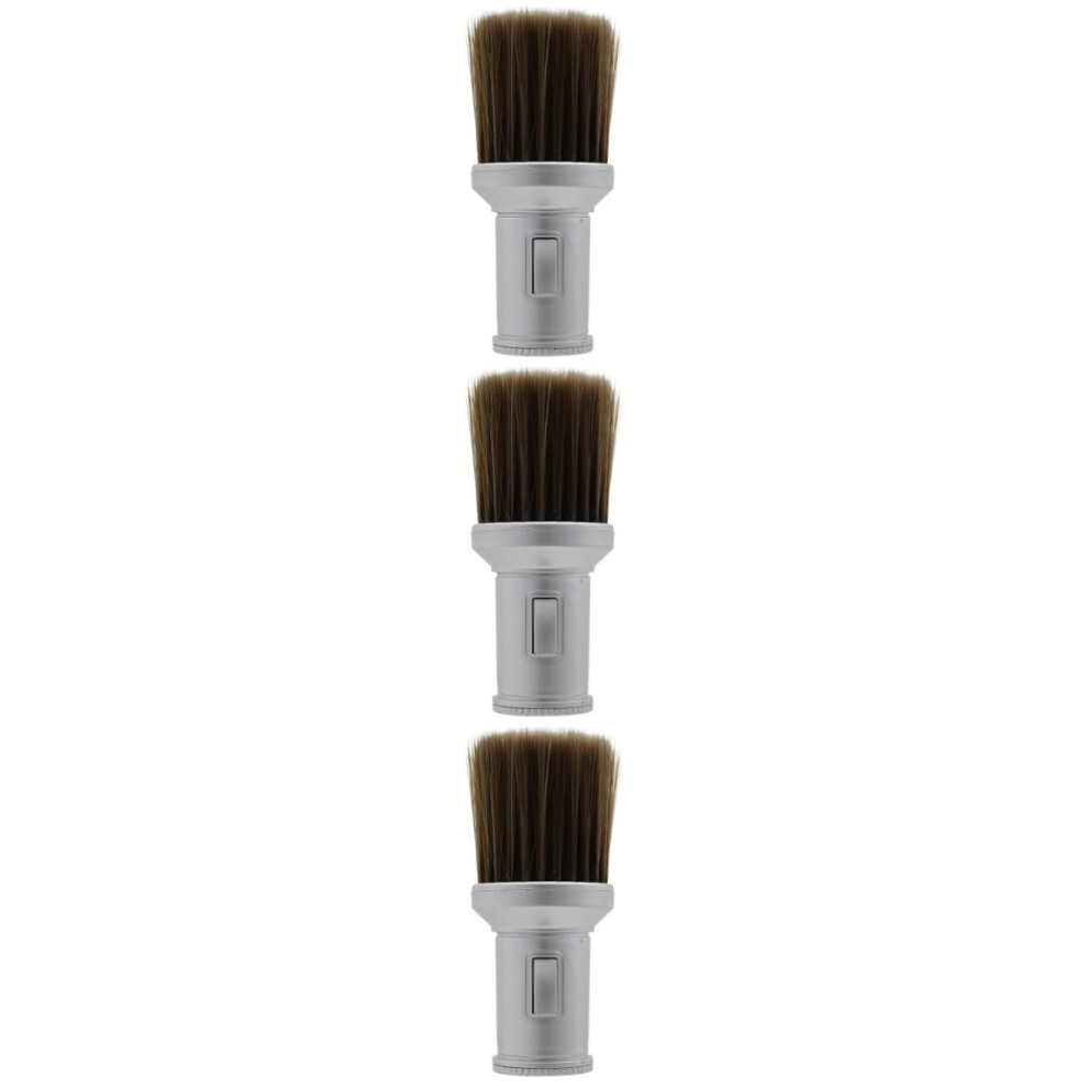 Professional Neck Duster Brush 3pcs for Barbers with Soft Bristles and Crystal Handle Hair Removal