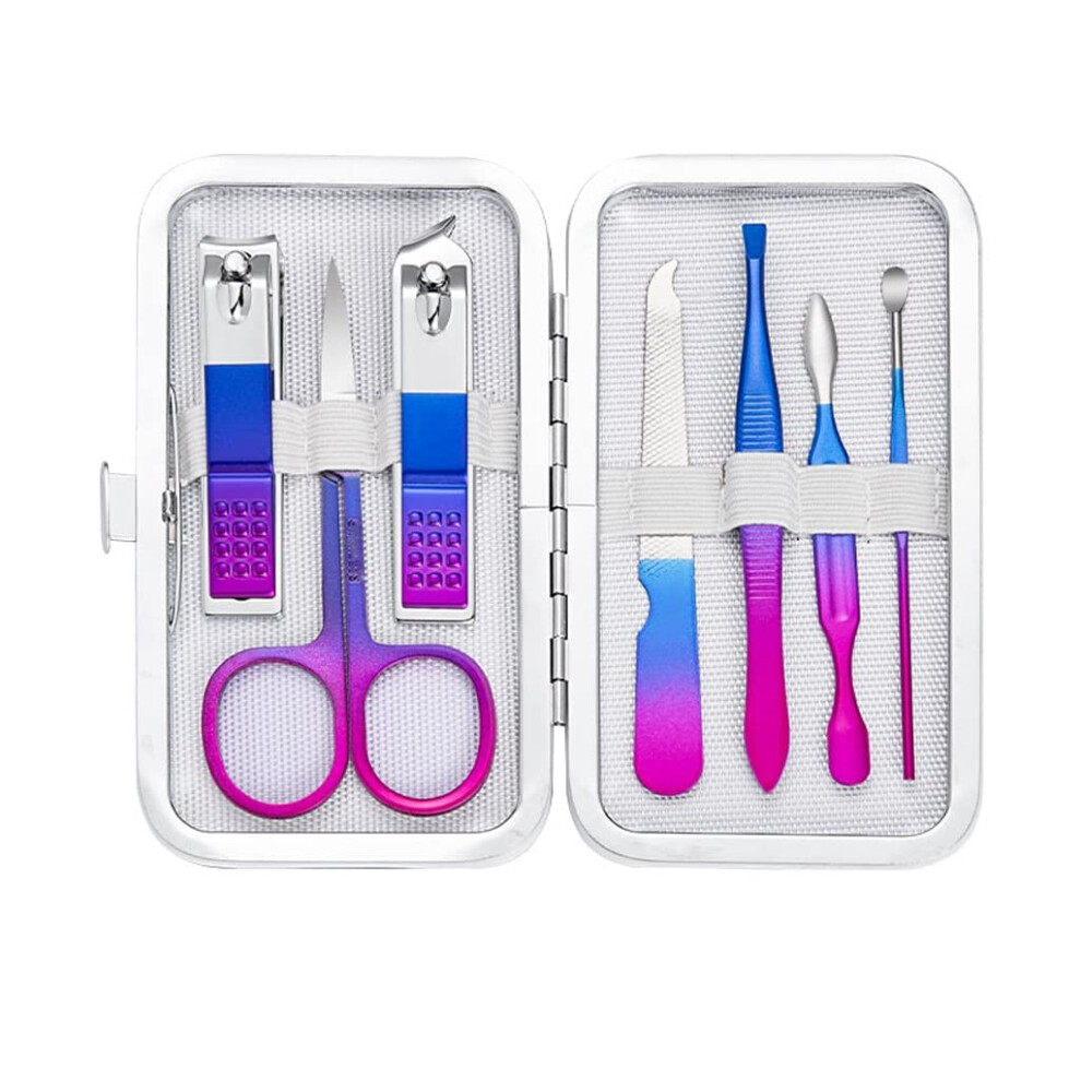 Manicure Set 10Piece Professional Stainless Steel Nail Clippers Kit with Travel Case for Men and Women