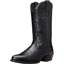 Men's Cowboy Boots Leather Western Riding Mid Calf Embroidered Pull On Wide Calf Motorcycle Work Shoes