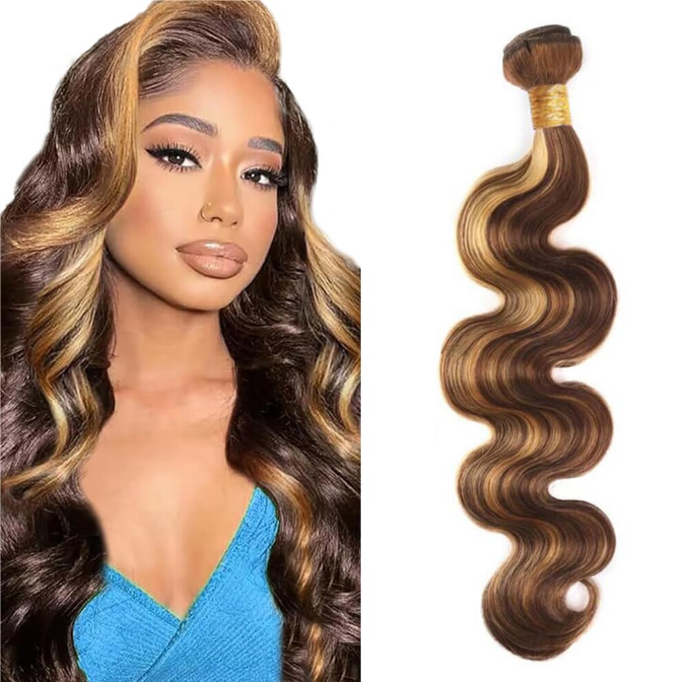 Brazilian Virgin Hair Honey Blonde Body Wave 16 Inch P4/27 Single Bundle Extensions