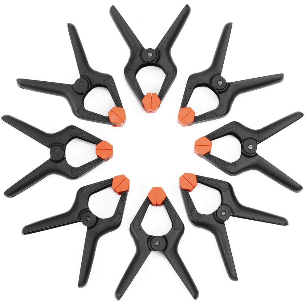 Professional Reinforced-Nylon Plastic Spring Clamps, Heavy-Duty Clips For Crafting, Backdrop Stand, Woodworking, Photography (Set Of 8) 9169997660961