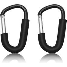 Versatile Stroller Accessory, D-Shape Carabiner Grocery Bag Holder For Quick Hangs And Carries, Heavy-Duty Multipurpose Snap Hook With Padded Handle