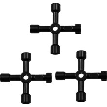Llave multiusos para contadores de agua, gas y electricidad, llave universal de aleación de zinc, diseño compacto y ligero, llave en forma de cruz.