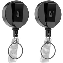 Retractable Badge Holder With Solid Reel Clip, Heavy Duty Metal Zinc Alloy Construction Ensures Secure And Easy Access To Identification Cards Or Keys