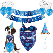 Pet Party Essentials, Canine Celebration Kit With Customizable Birthday Greetings & Classic Plaid Design For Dog Birthday Decorations