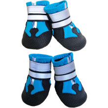 Zapatos ajustables para perros de razas medianas y grandes, calzado para perros con correa elástica ajustable, rayas reflectantes y tejidos