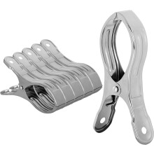 Stainless Steel Clothespins for Heavy Duty Clamping, Arc-Shaped Metal Clips with Smooth Design, High Precision Springs for Unmatched Grip