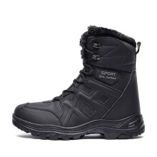 Winter Hiking Boots with Rugged Rubber Sole for Snow and Cold Weather Outdoor Activities Black UK 8