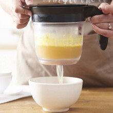 Passoire à graisse, accessoire de cuisine élégant avec système de vidange par le bas pour une séparation précise, pichet doseur sans BPA avec