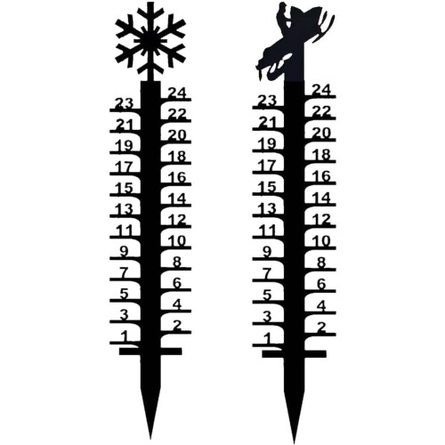 Medidor de neve de 91 cm (36 polegadas) para uso externo, medidor de neve espesso e resistente ao vento com motivo de floco de neve, medidor de