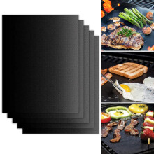 Tappetini per griglia per barbecue da esterno, set da 5 pezzi, resistenti e riutilizzabili, tappetino antiaderente per barbecue a gas, a carbone,