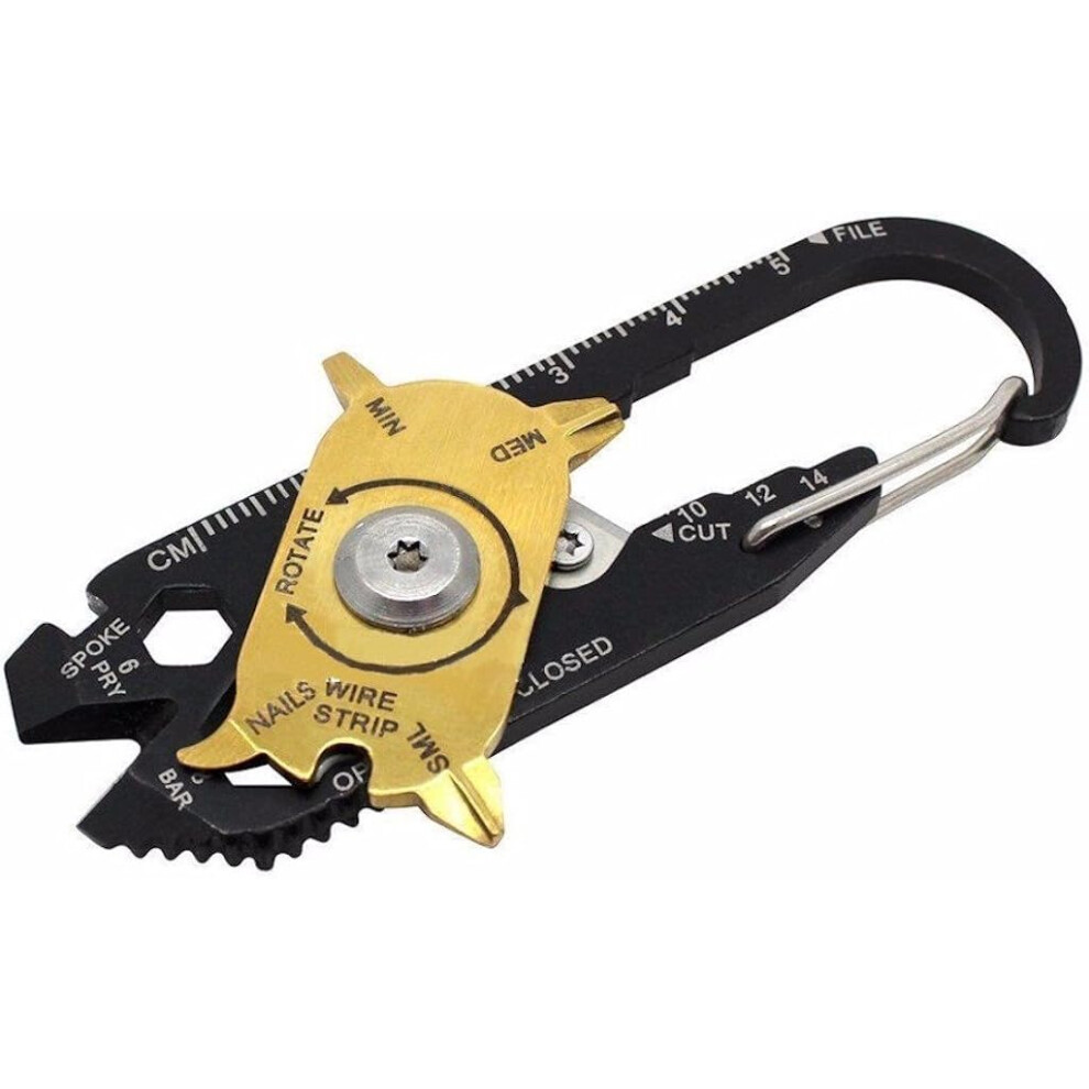 Portable Design Multifunction Tool Key Ring, Compact Edc Tool With Integrated Carabiner Clip And Quick Release For Everyday Use 9169997664341