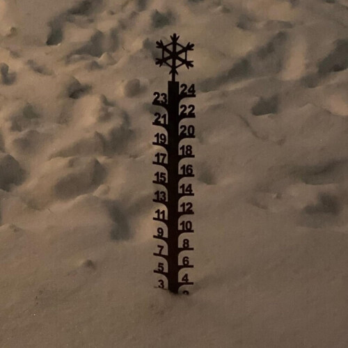 Medidor de neve de 91 cm (36 polegadas) para uso externo, medidor de neve espesso e resistente ao vento com motivo de floco de neve, medidor de 2
