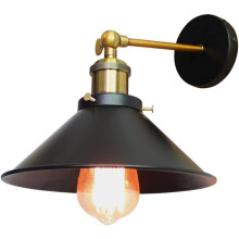 Charmante metalen wandlamp, vintage lamp met verstelbare arm voor leeskamer of kantoor.