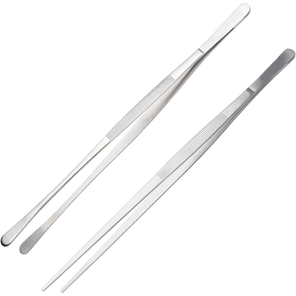 Versatile Kitchen Companion, Stainless Steel Tweezers Tongs With Precision Serrated Tips, Suitable For A Variety Of Cooking Tasks, Ergonomic Design 9433291247129