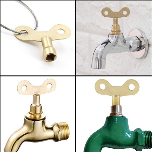 Easigrip Radiator Key, Solid Brass Construction for Durability, Multi-layer Plating for Longevity, Suitable for Factory & Public Places, 10 Pieces 2