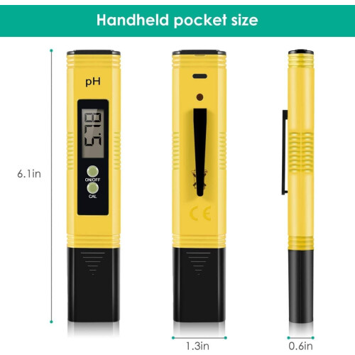 Digital Ph Meter Tester, Sensitive Electrode Sensor with Backlit Function for Hydroponics Wine (Easy Calibration, Automatic Temperature Compensation) 1