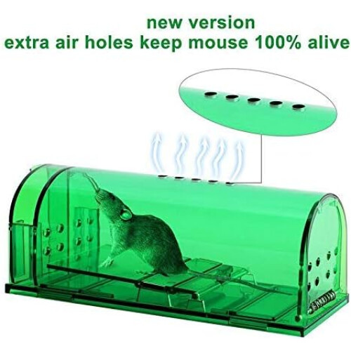 Humane Mouse Trap, Ethical Catching With Quick Release Mechanism, Easy Setup, Non-Kill, Portable Lightweight (2 Pack) 1